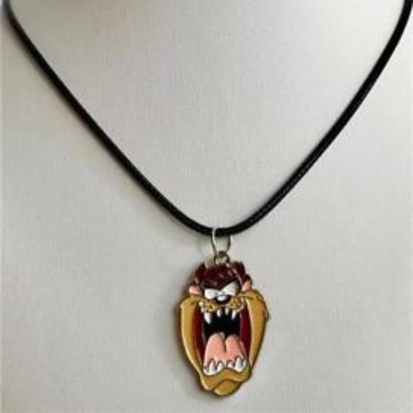 Vintage Taz Tazmanian Devil Necklace Pendant Tasmanian Looney Tunes Warner Bros. - Picture 4 of 8